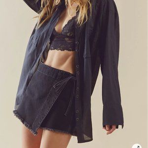 Free People Emmy Denim Skort Black